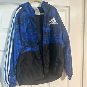 Adidas Kids Blue and Black Raincoat